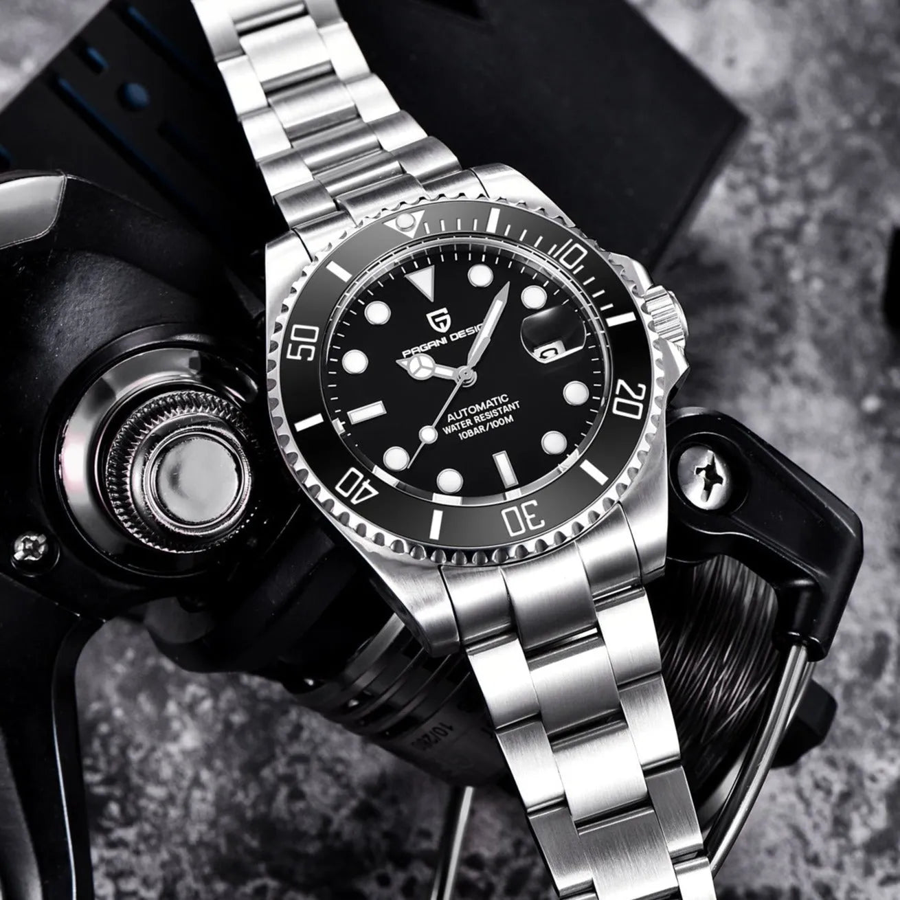 Pagani Design PD-1639 - 43mm Automatic Dive Watch Stainless Steel 100m