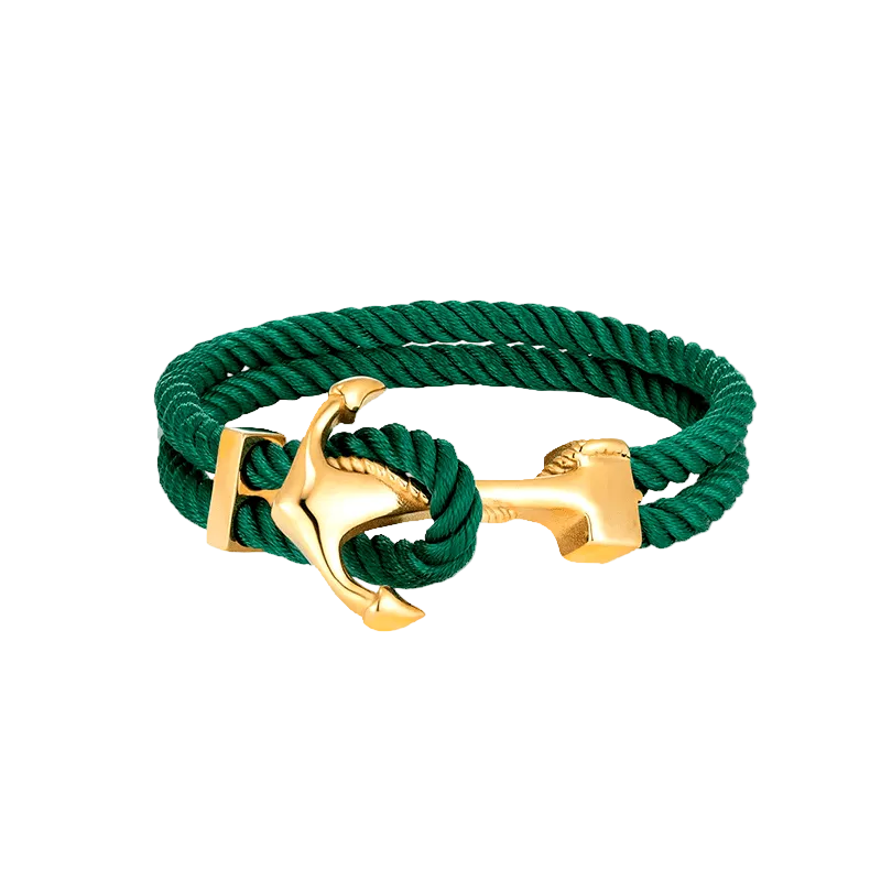 Anchor Rope Bracelet Stainless Steel Nautical Style