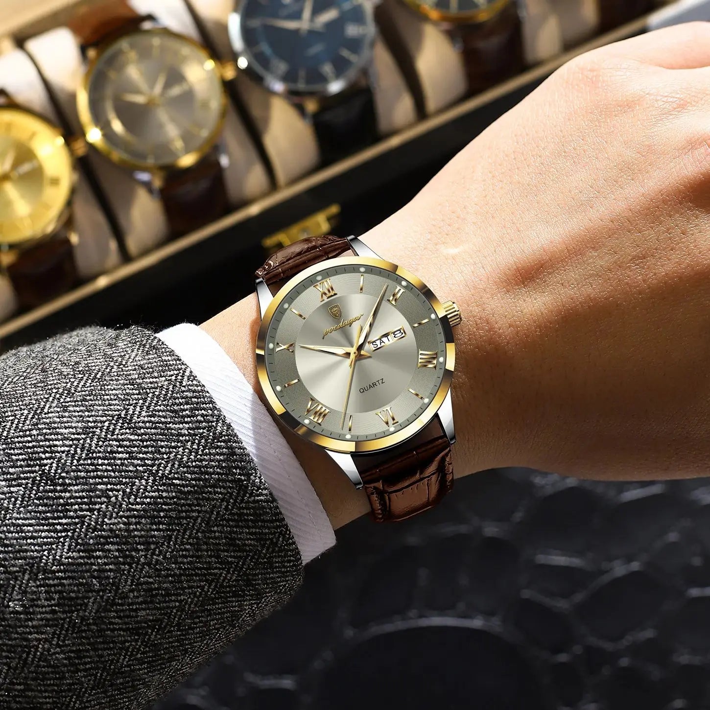 Legacy Men's Watch - Waterproof Leather Strap Business Quartz