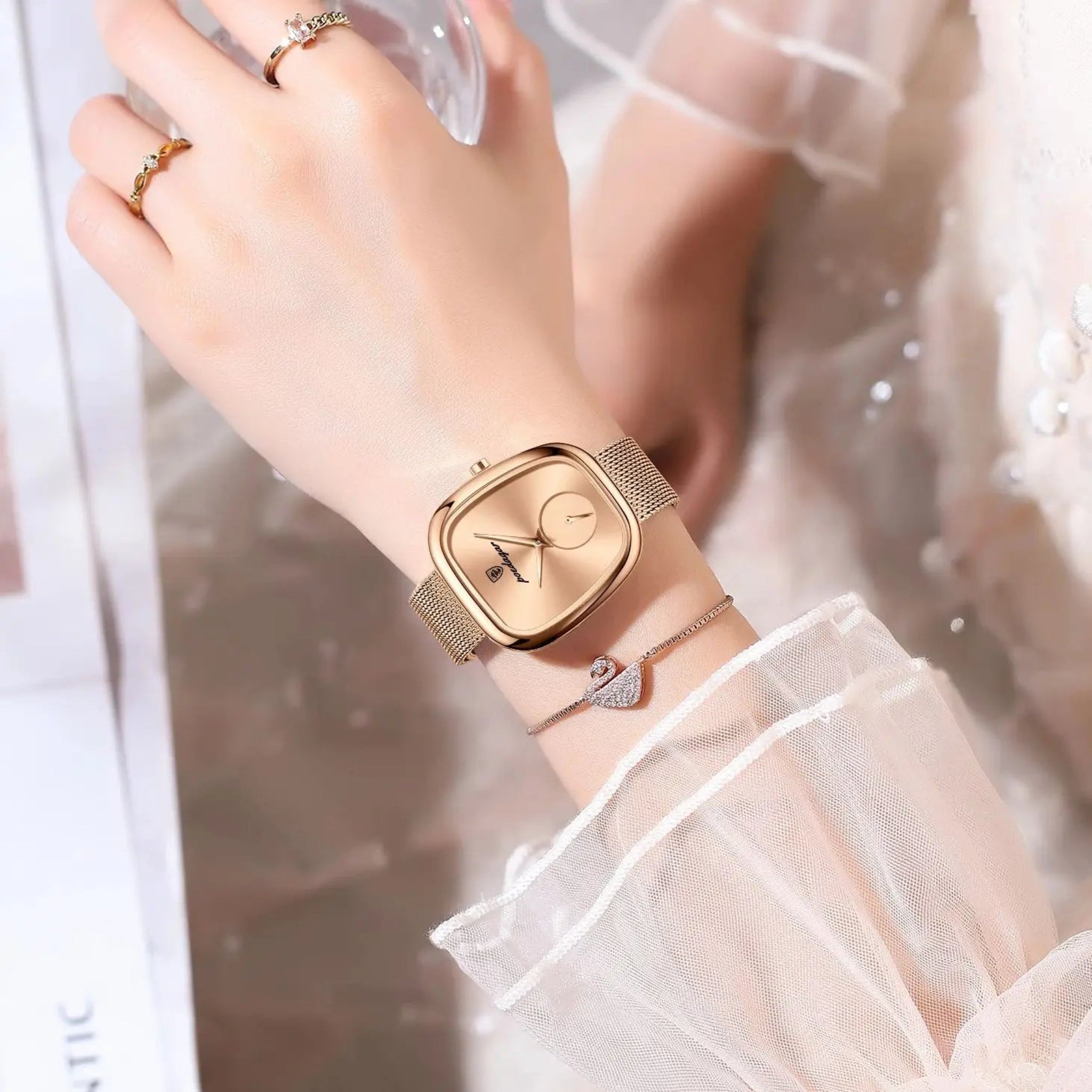 Serenity Women's Watch - Waterproof Stainless Steel Mesh Elegant Quartz