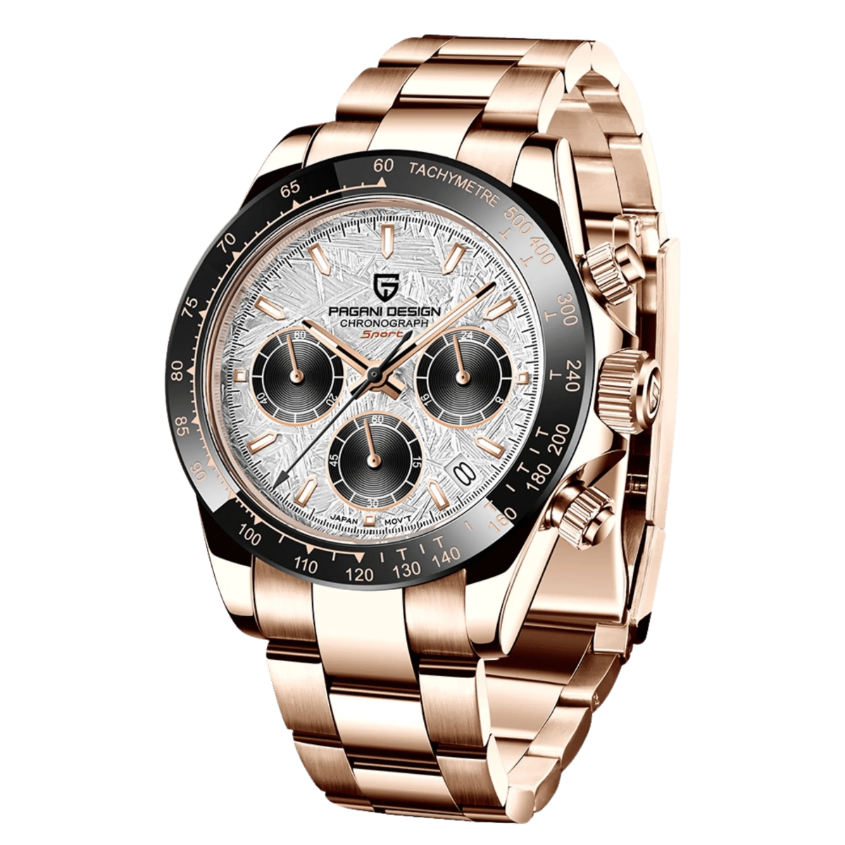 PD-1644 Gold Daytona 40mm Chronograph Watch - Sapphire Crystal & 10 ATM