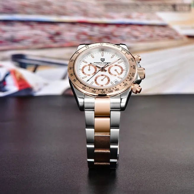 PD-1644 Gold Daytona 40mm Chronograph Watch - Sapphire Crystal & 10 ATM