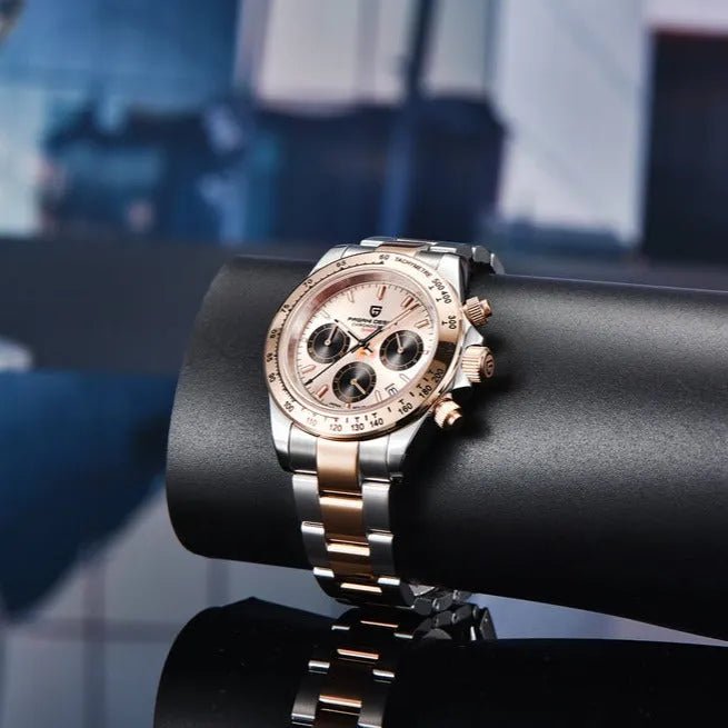 PD-1644 Gold Daytona 40mm Chronograph Watch - Sapphire Crystal & 10 ATM