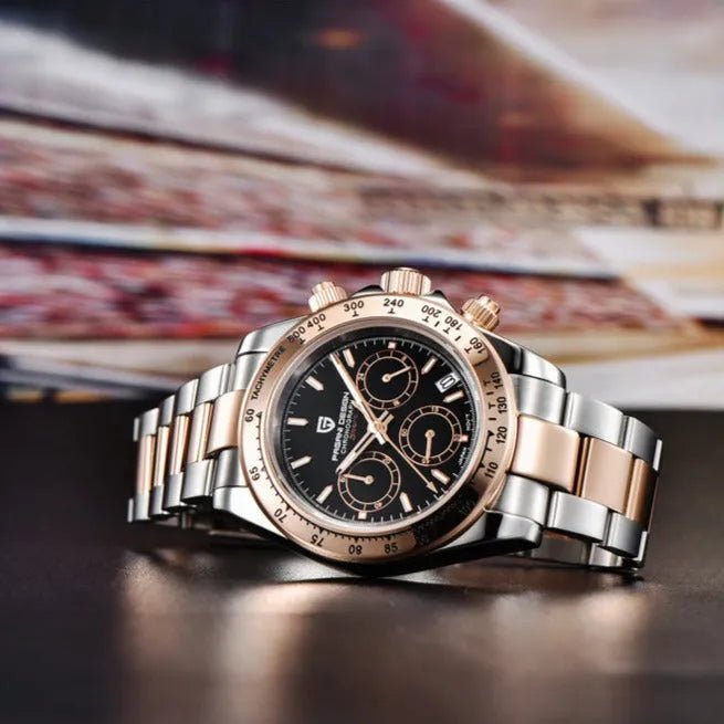 PD-1644 Gold Daytona 40mm Chronograph Watch - Sapphire Crystal & 10 ATM