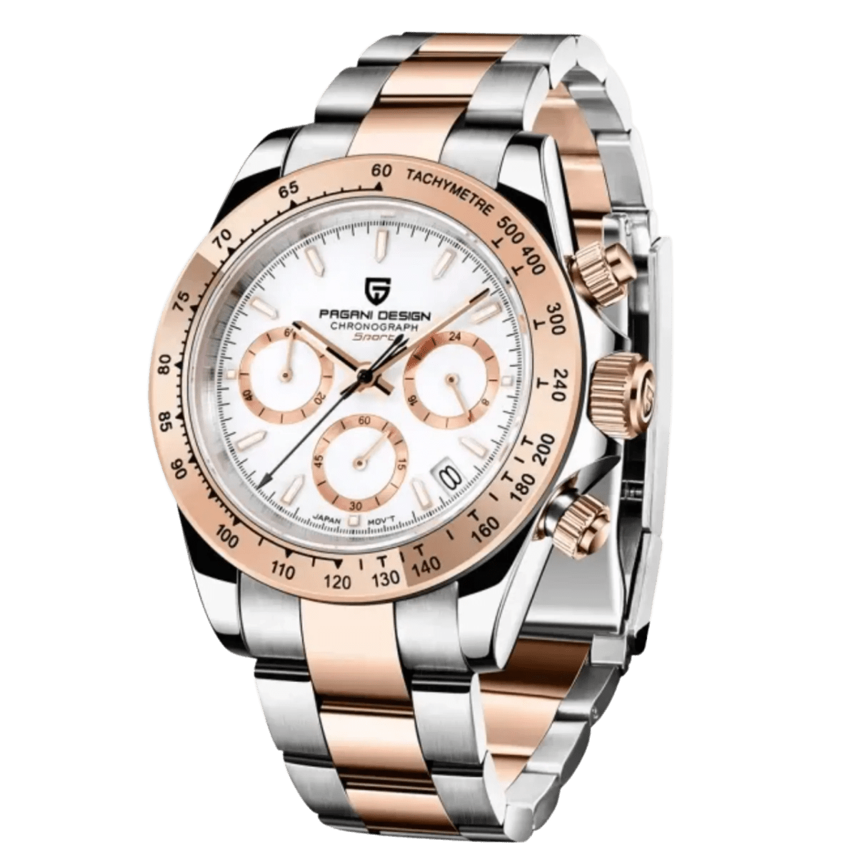 PD-1644 Gold Daytona 40mm Chronograph Watch - Sapphire Crystal & 10 ATM