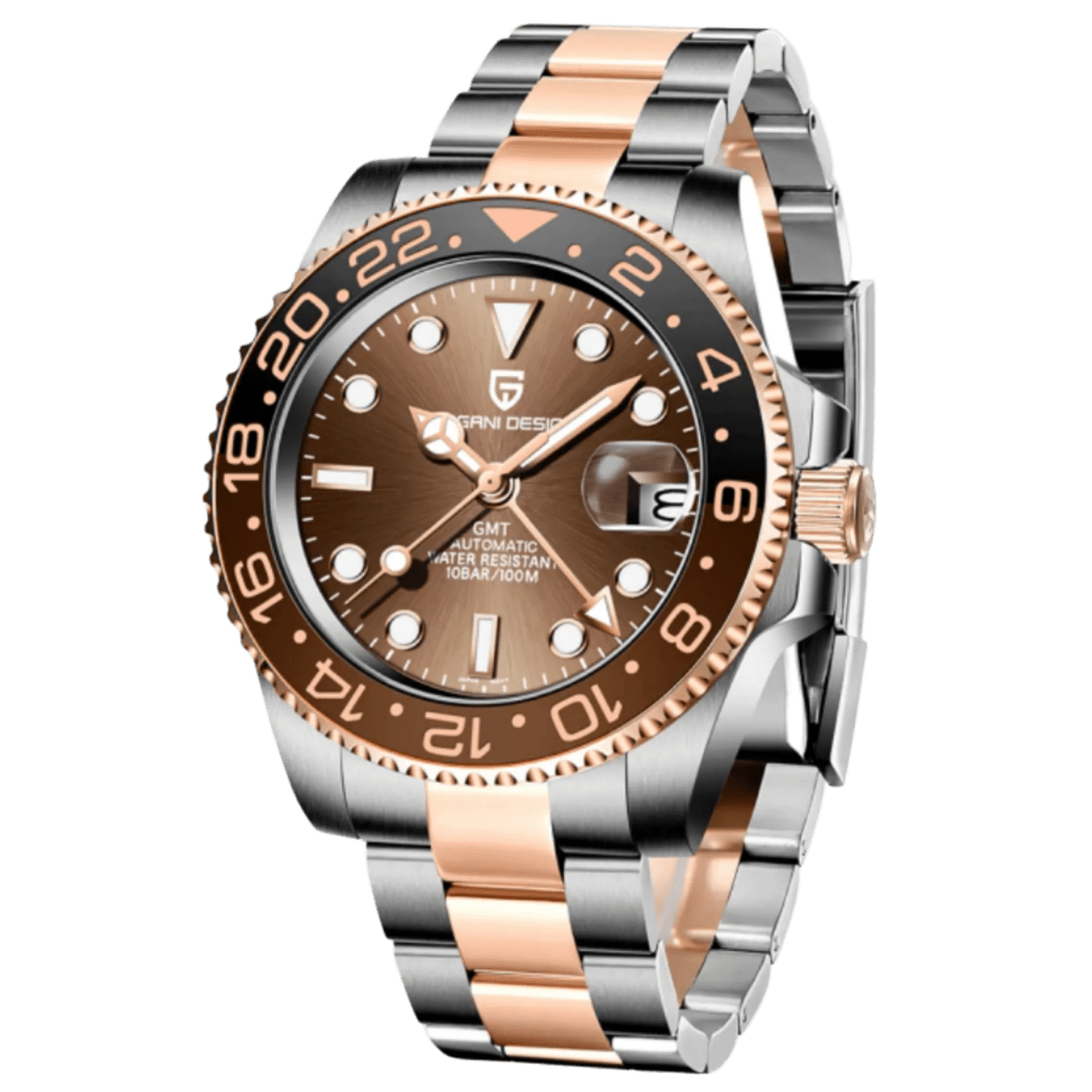 PD-1662 GMT Gold 40mm Automatic Watch - Sapphire Crystal & 10 ATM