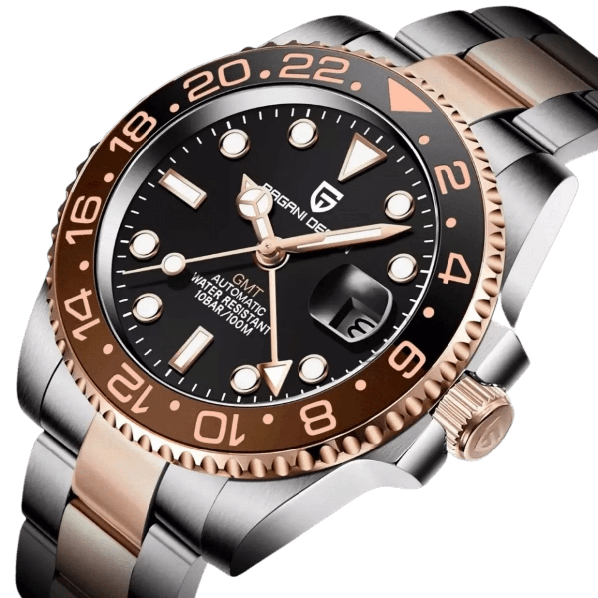 PD-1662 GMT Gold 40mm Automatic Watch - Sapphire Crystal & 10 ATM