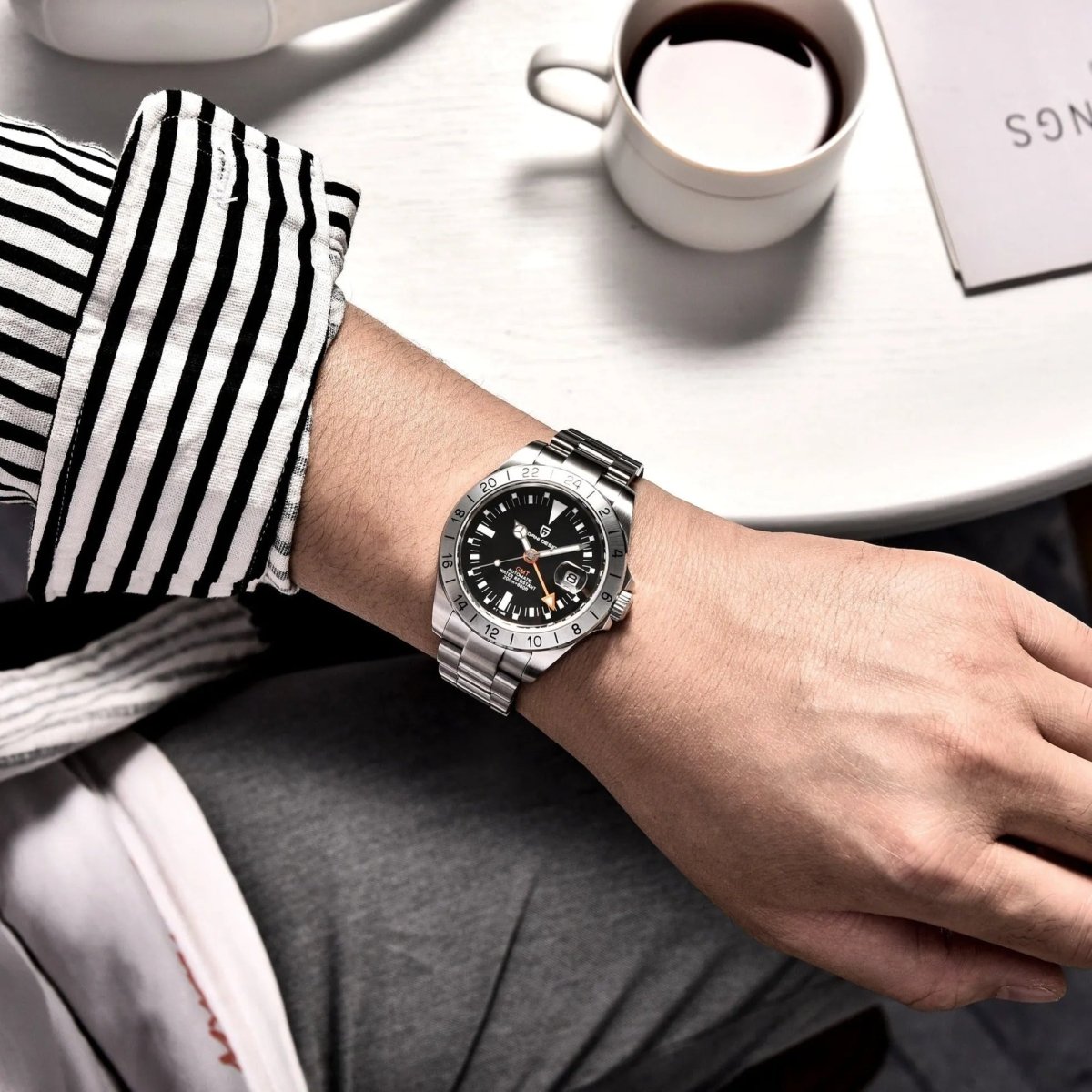 PD-1693 GMT 42mm Automatic Watch - Sapphire Crystal & 20 BAR