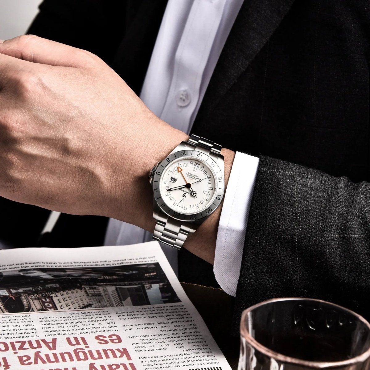 PD-1693 GMT 42mm Automatic Watch - Sapphire Crystal & 20 BAR