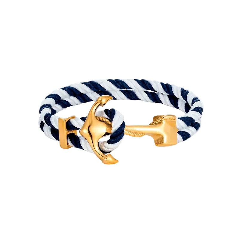 Anchor Rope Bracelet Stainless Steel Nautical Style