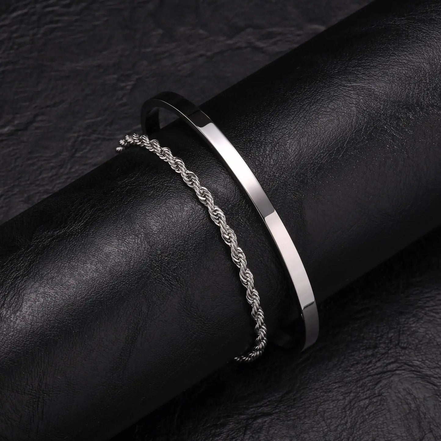 Tickhaus®  Dual Stainless Steel Bracelets Set