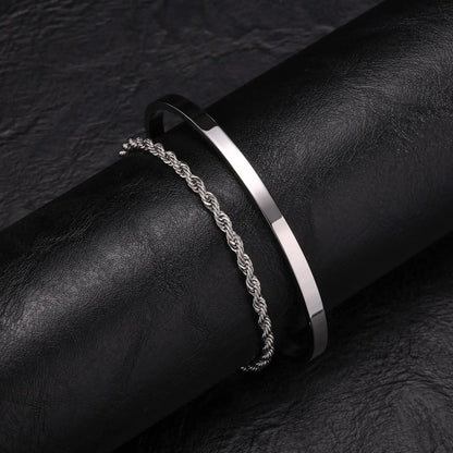 Tickhaus®  Dual Stainless Steel Bracelets Set