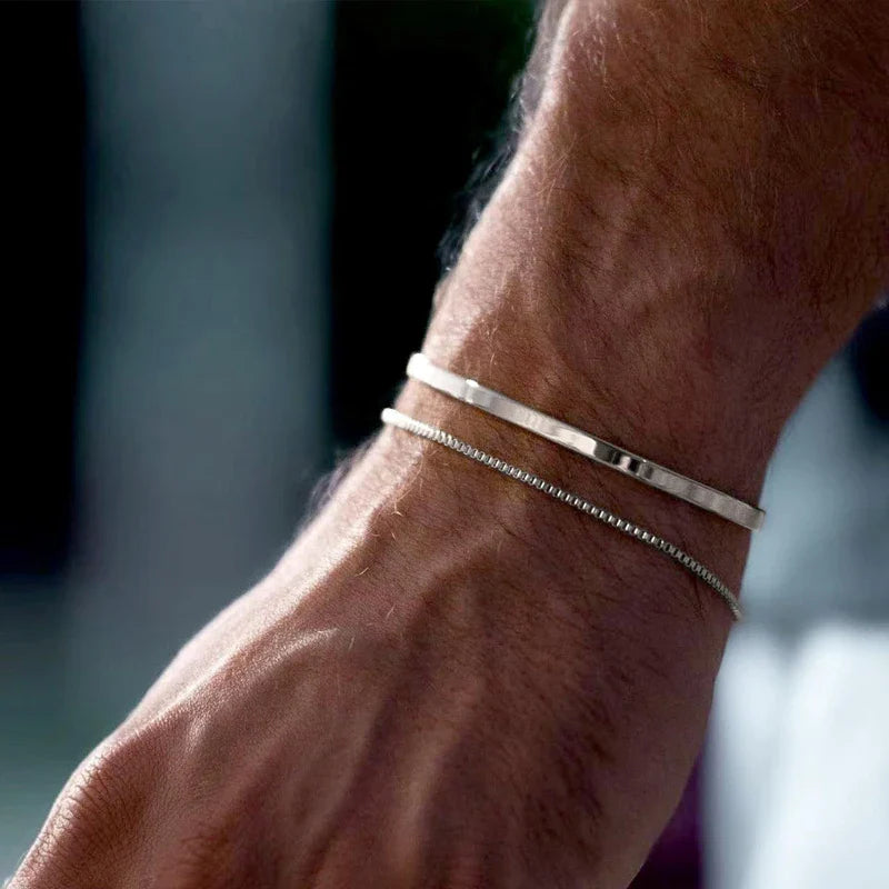 Cuban Chain Bracelet Set Stainless Steel Men Buy 1 Get 2