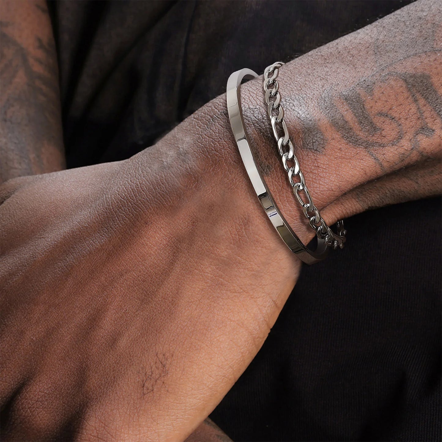 Tickhaus®  Dual Stainless Steel Bracelets Set
