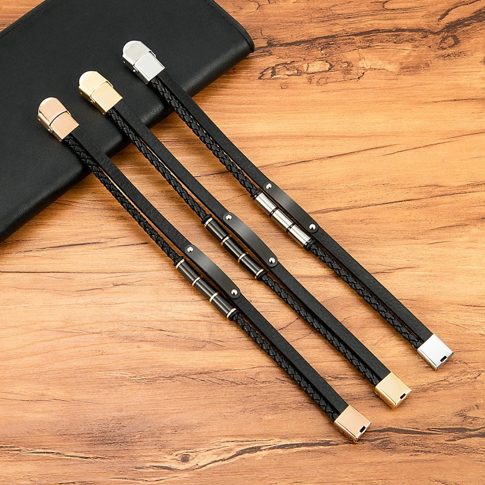 Tickhaus®  Double-Layer Rope Bracelet with Stainless Steel Clasp