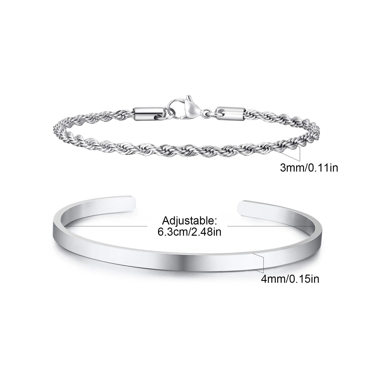 Tickhaus®  Dual Stainless Steel Bracelets Set