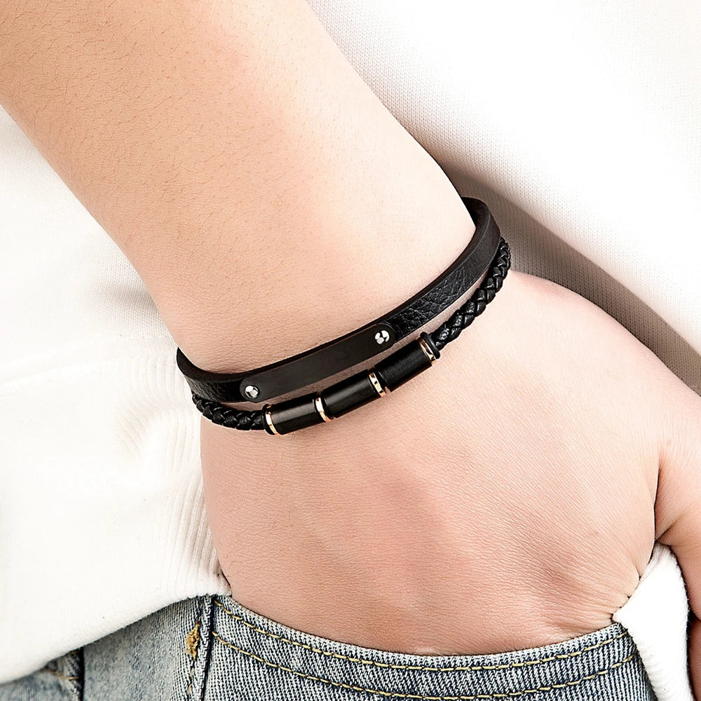 Tickhaus®  Double-Layer Rope Bracelet with Stainless Steel Clasp