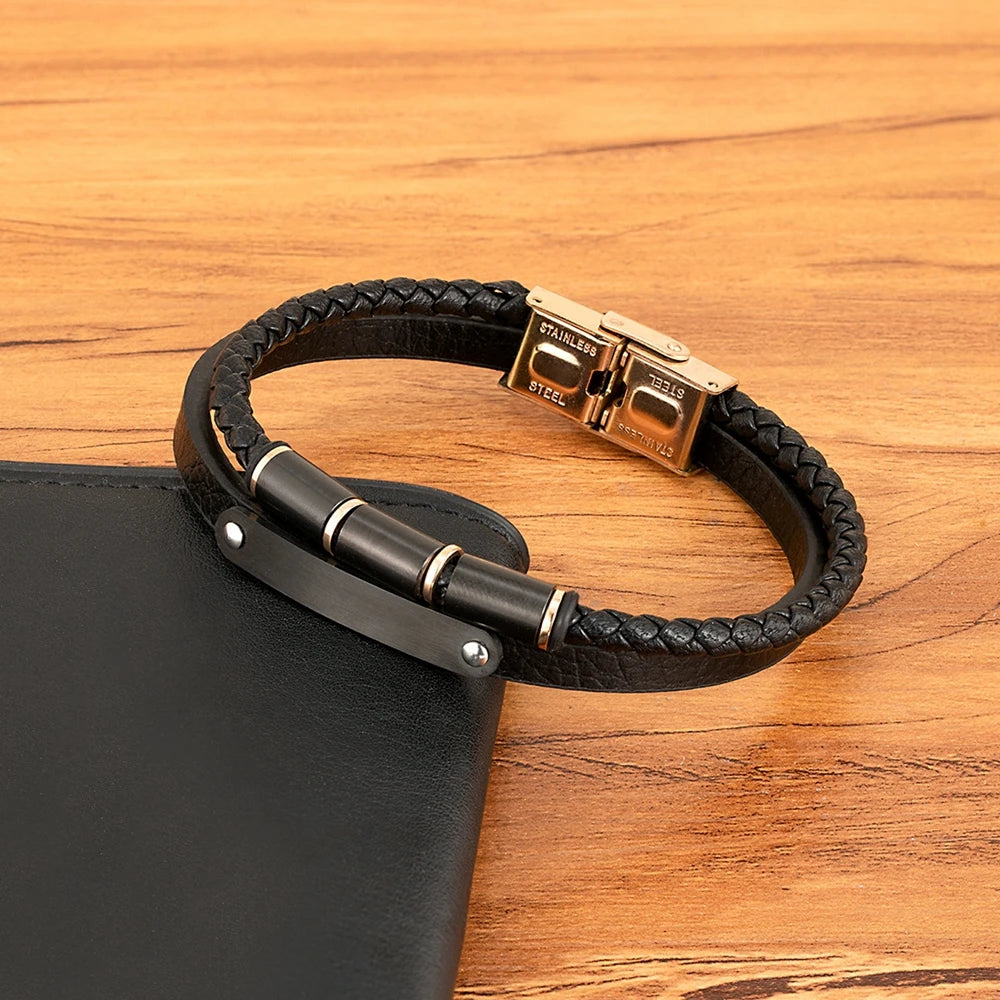 Tickhaus®  Double-Layer Rope Bracelet with Stainless Steel Clasp