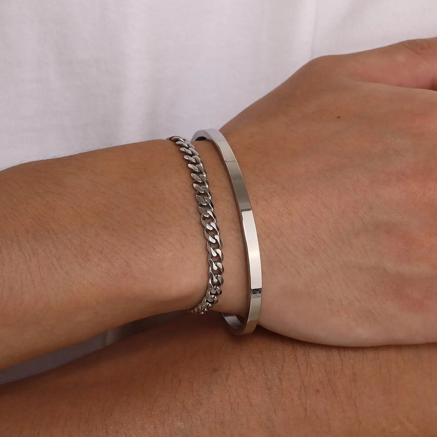 Tickhaus®  Dual Stainless Steel Bracelets Set