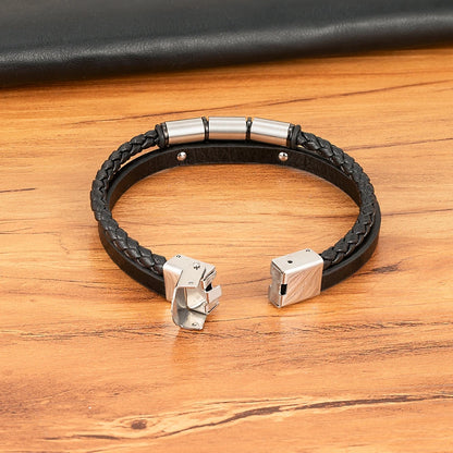 Tickhaus®  Double-Layer Rope Bracelet with Stainless Steel Clasp