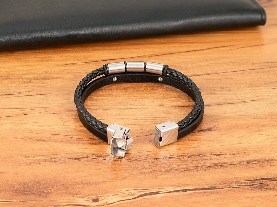 Tickhaus®  Double-Layer Rope Bracelet with Stainless Steel Clasp