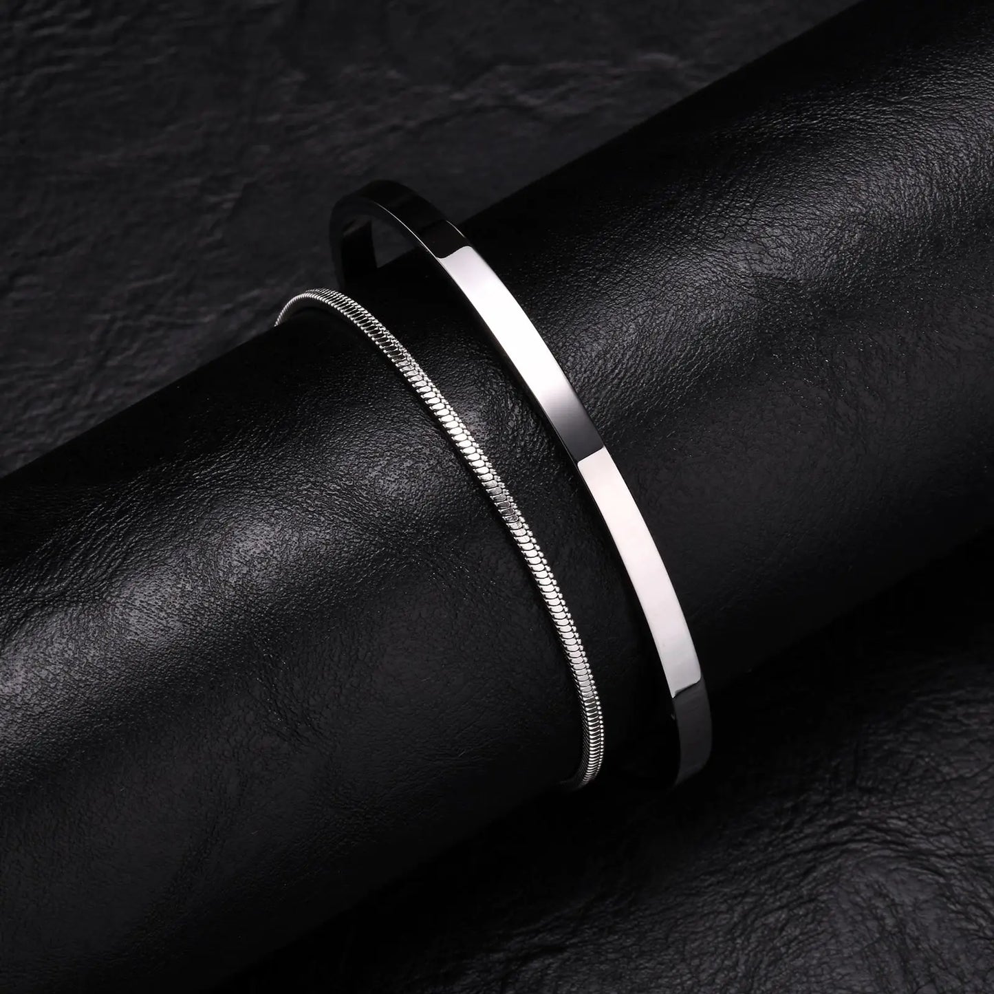 Tickhaus®  Dual Stainless Steel Bracelets Set