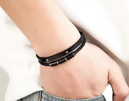 Tickhaus®  Double-Layer Rope Bracelet with Stainless Steel Clasp