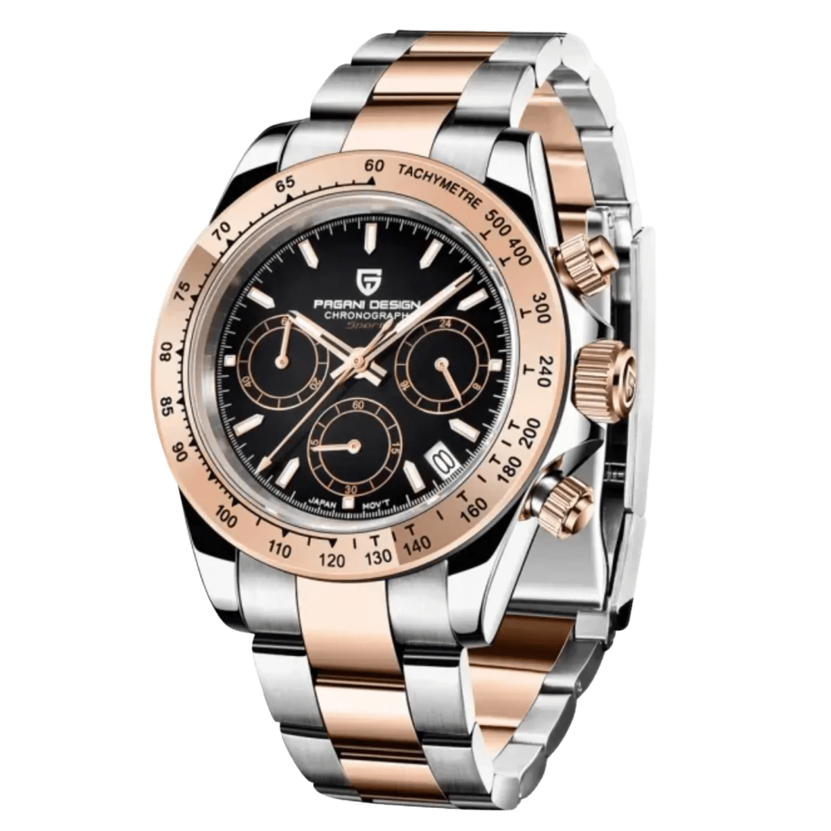 PD-1644 Gold Daytona 40mm Chronograph Watch - Sapphire Crystal & 10 ATM