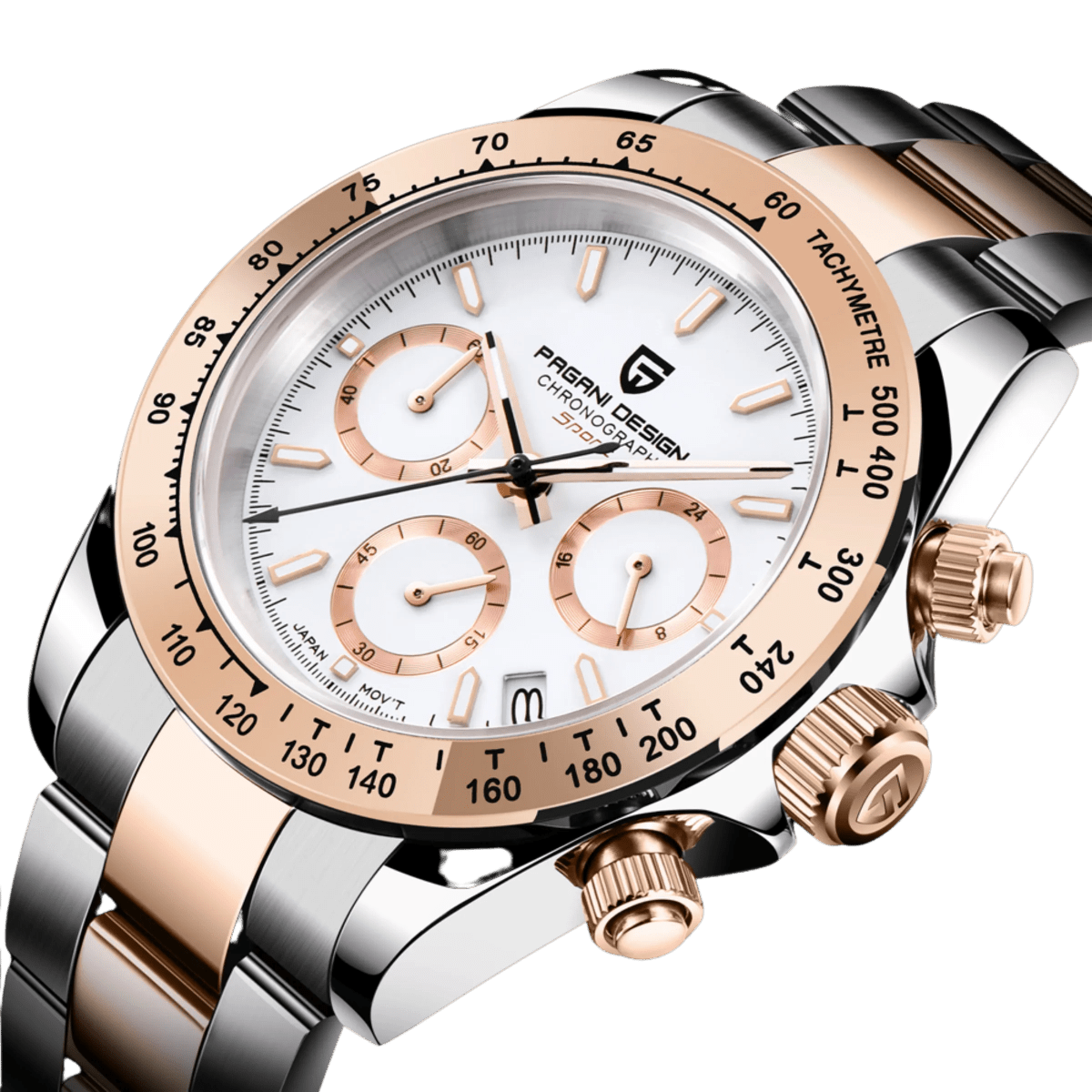 PD-1644 Gold Daytona 40mm Chronograph Watch - Sapphire Crystal & 10 ATM