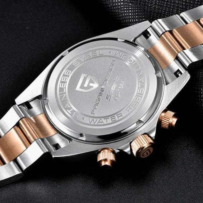 PD-1644 Gold Daytona 40mm Chronograph Watch - Sapphire Crystal & 10 ATM