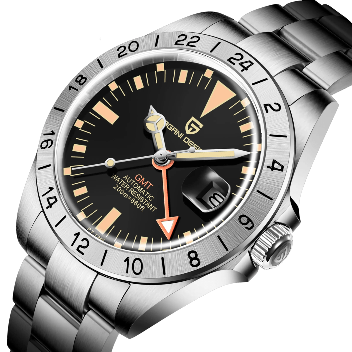 PD-1693 GMT 42mm Automatic Watch - Sapphire Crystal & 20 BAR