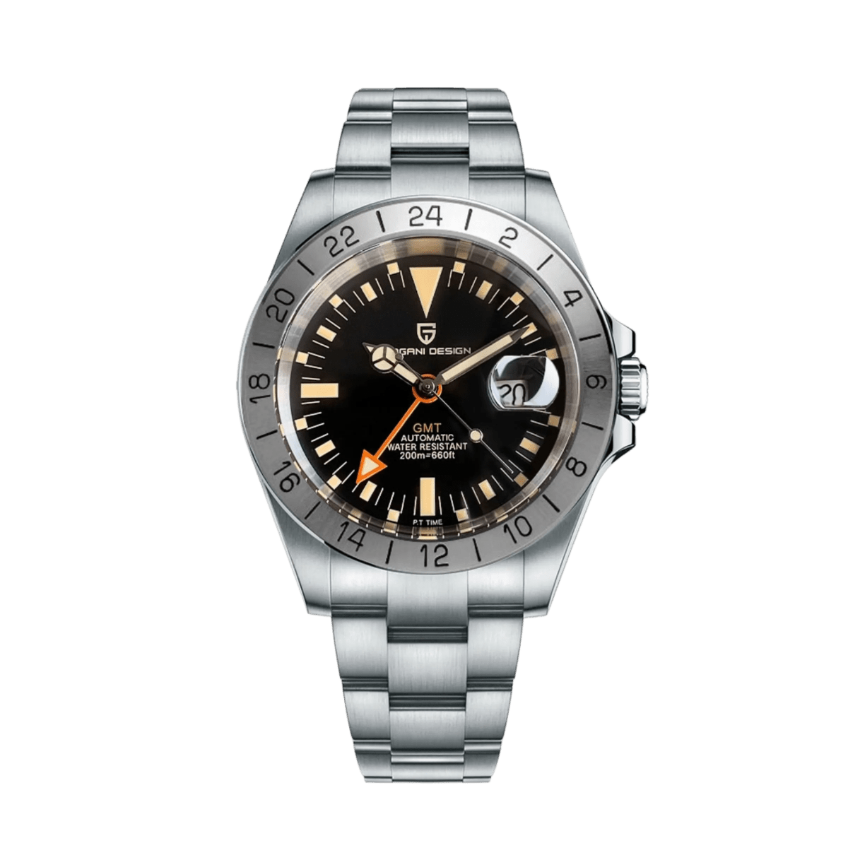 PD-1693 GMT 42mm Automatic Watch - Sapphire Crystal & 20 BAR