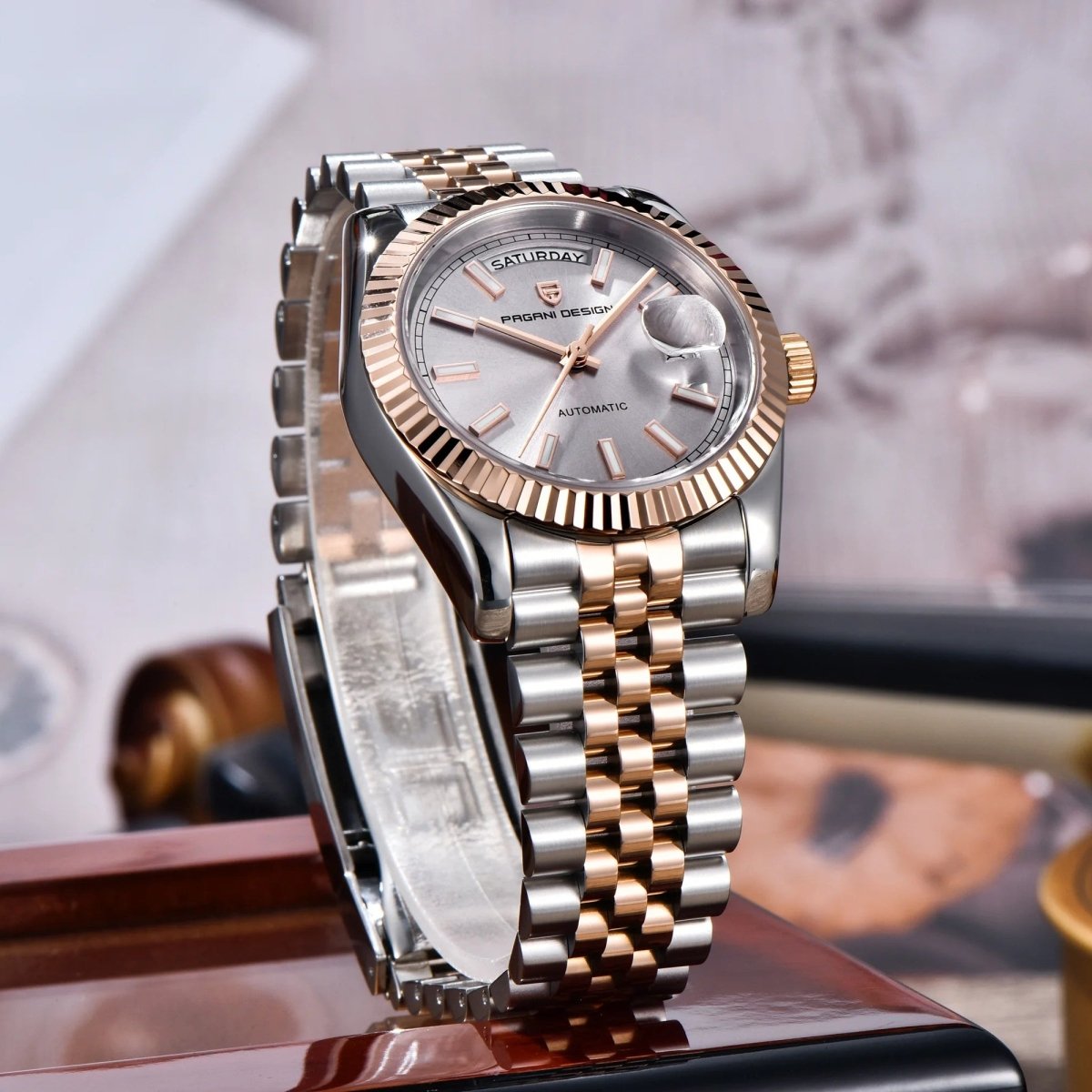 PD-1752 Day-Date 36mm Automatic Watch - Sapphire Crystal & 10 ATM