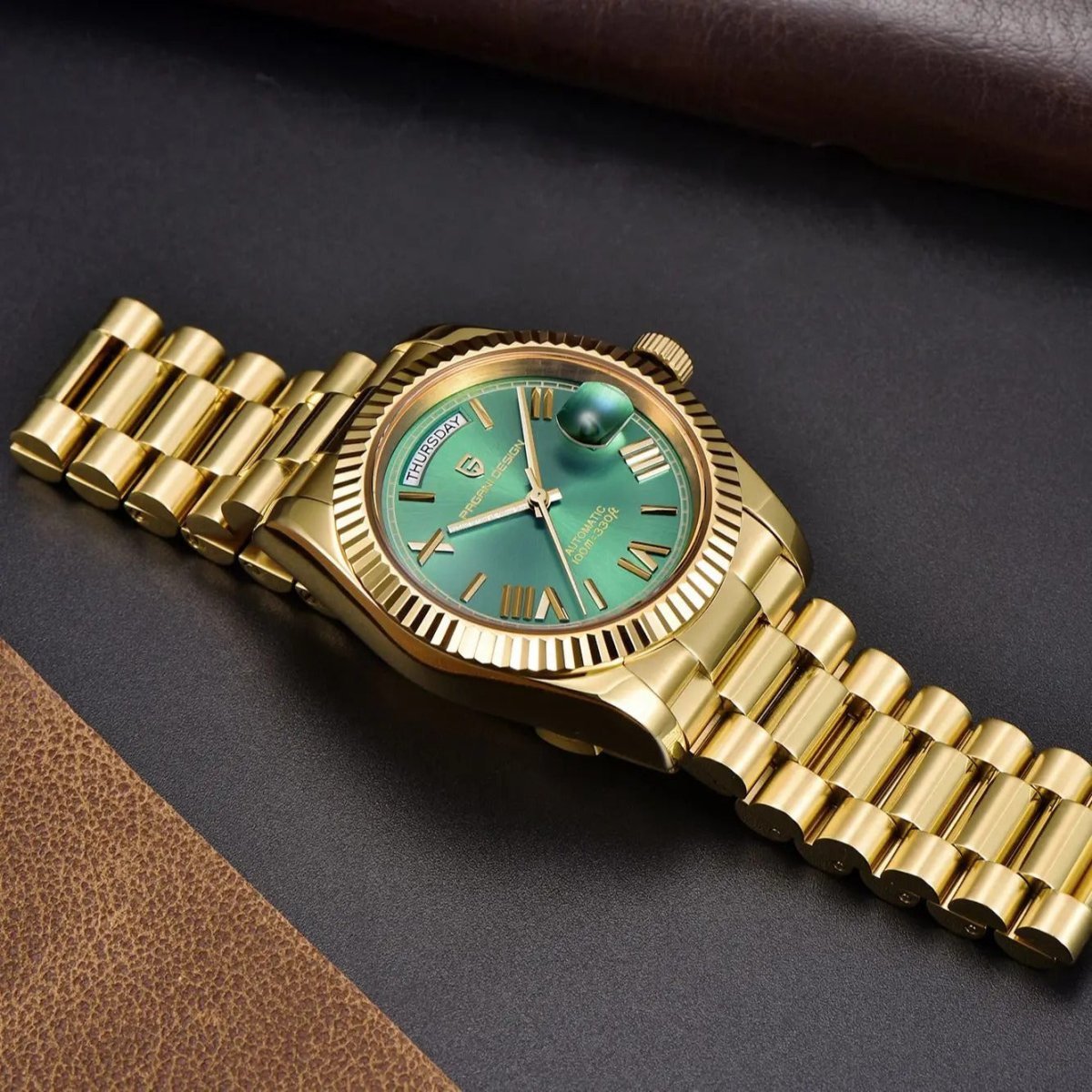 PD-1752 Day-Date 36mm Automatic Watch - Sapphire Crystal & 10 ATM